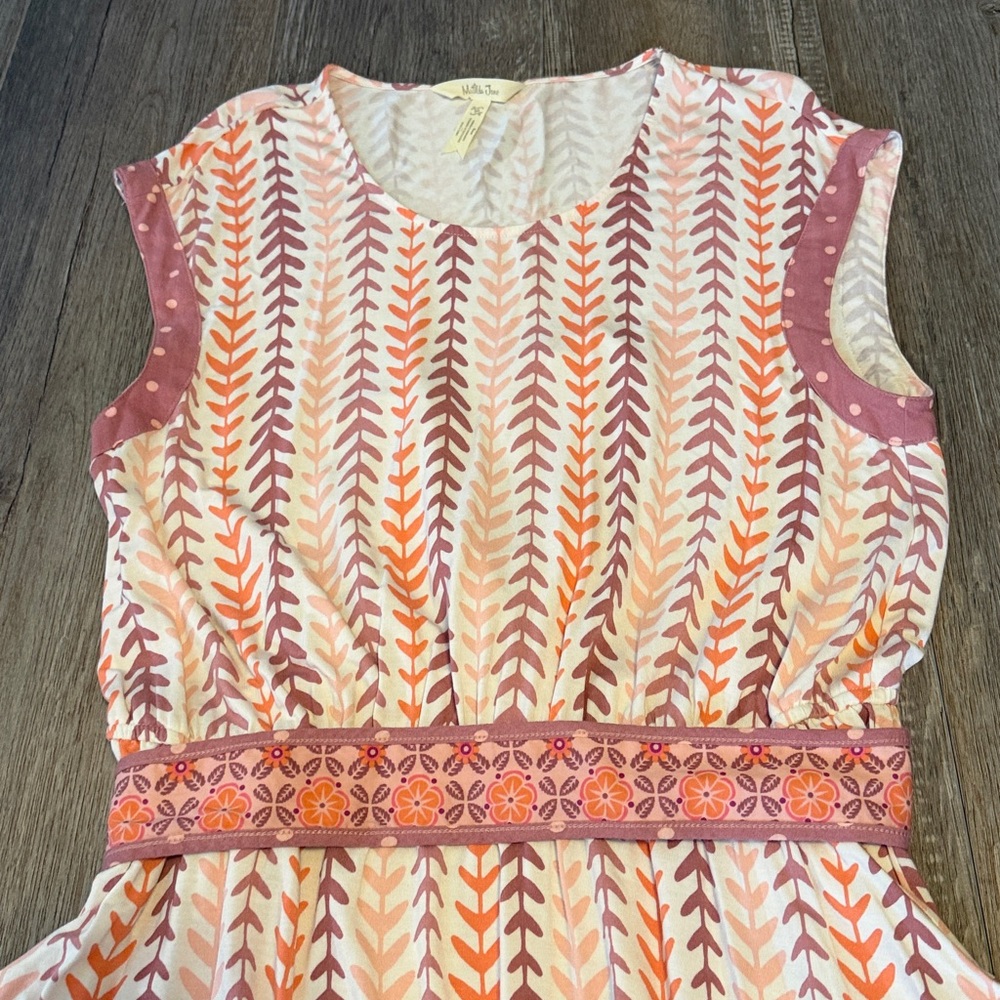 Matilda Jane Pink & Orange Patterned Belted Dress - Picture 3 of 6